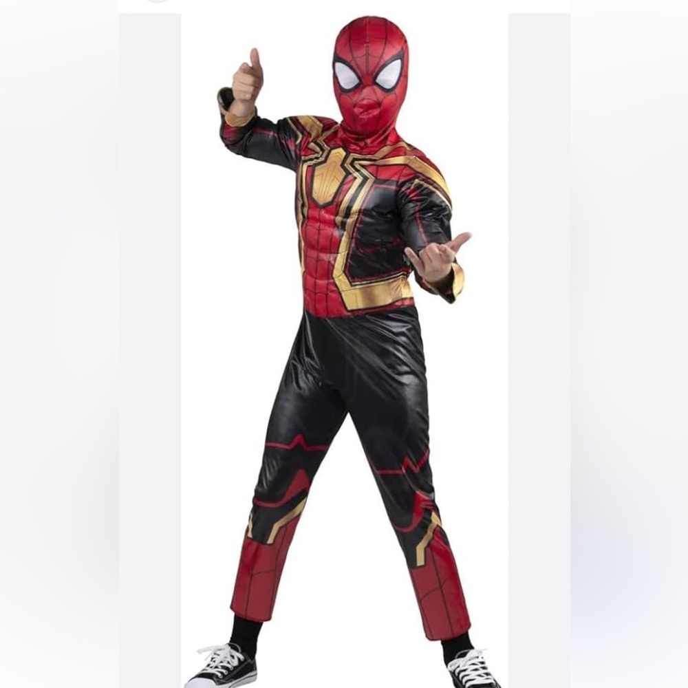 New Marvel Spiderman Costume black and red size Medium - Picture 1 of 8